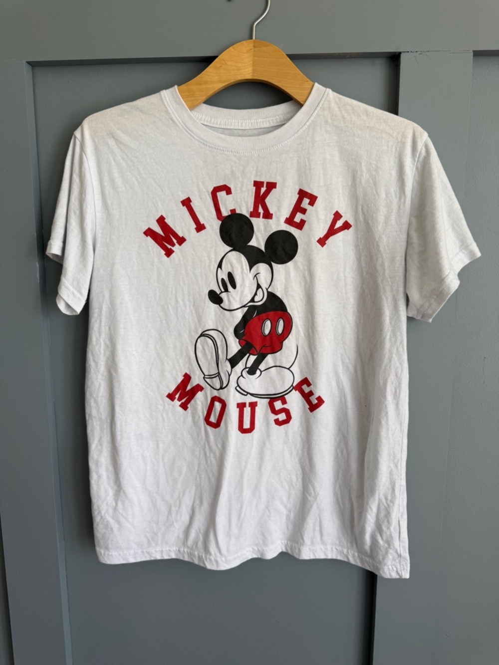 Disney White Tee with Red & Black Mickey Graphic- Women’s